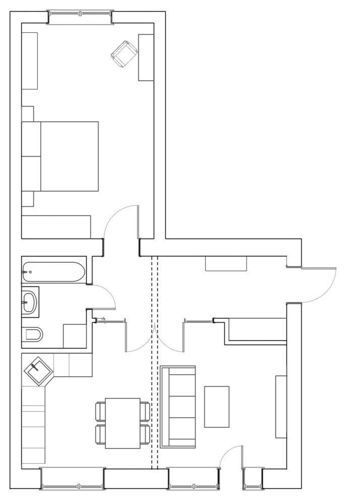 Houzz тур: Двухкомнатная квартира с килимами в доме серии II-14