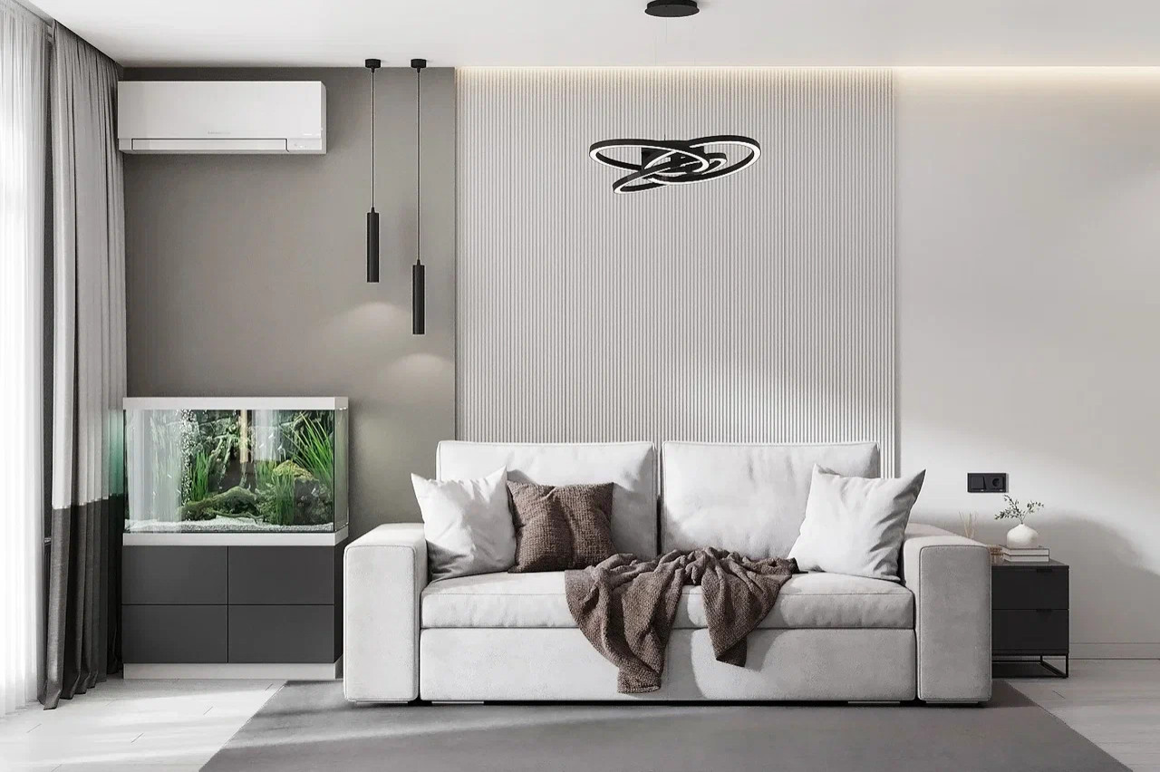 Обложка проекта: Квартира в современном стиле с дестскоц в серых тонах