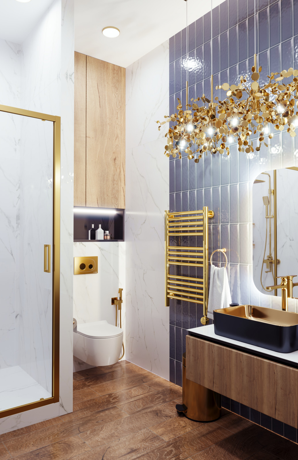 Обложка проекта: Сан узел с люстрой