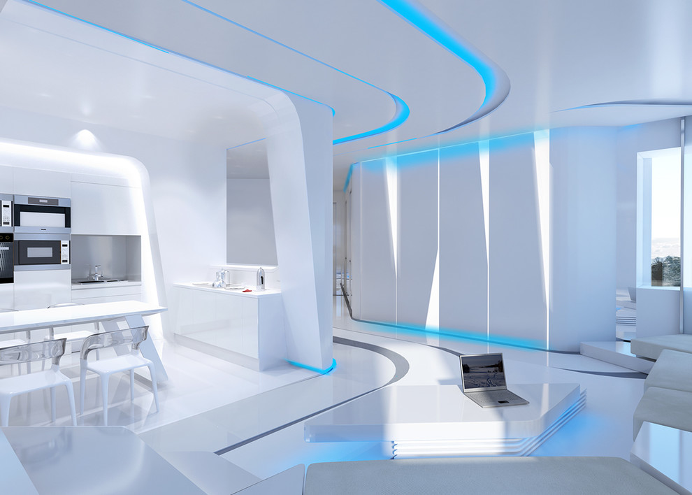 Интерьер квартиры в космическом стиле / Авиагородок (Санкт-Петербург)