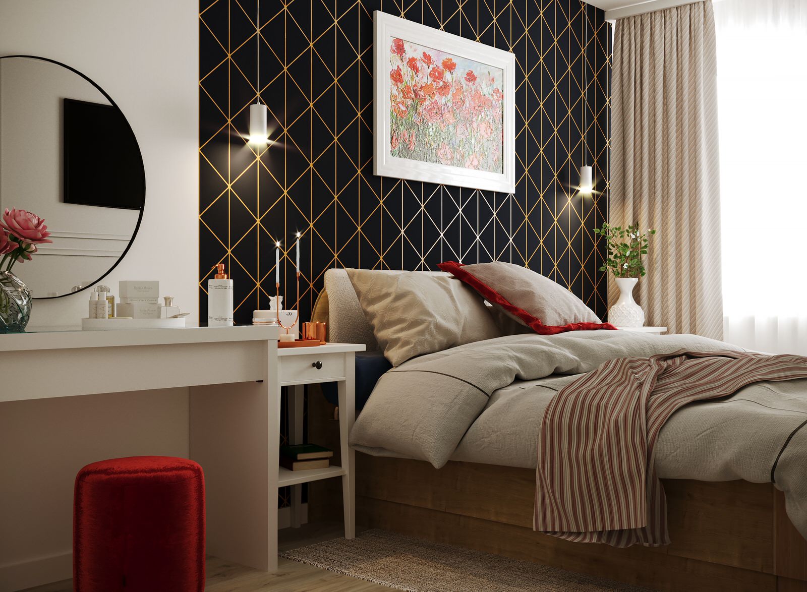 Обложка проекта: проект спальни и гостиной