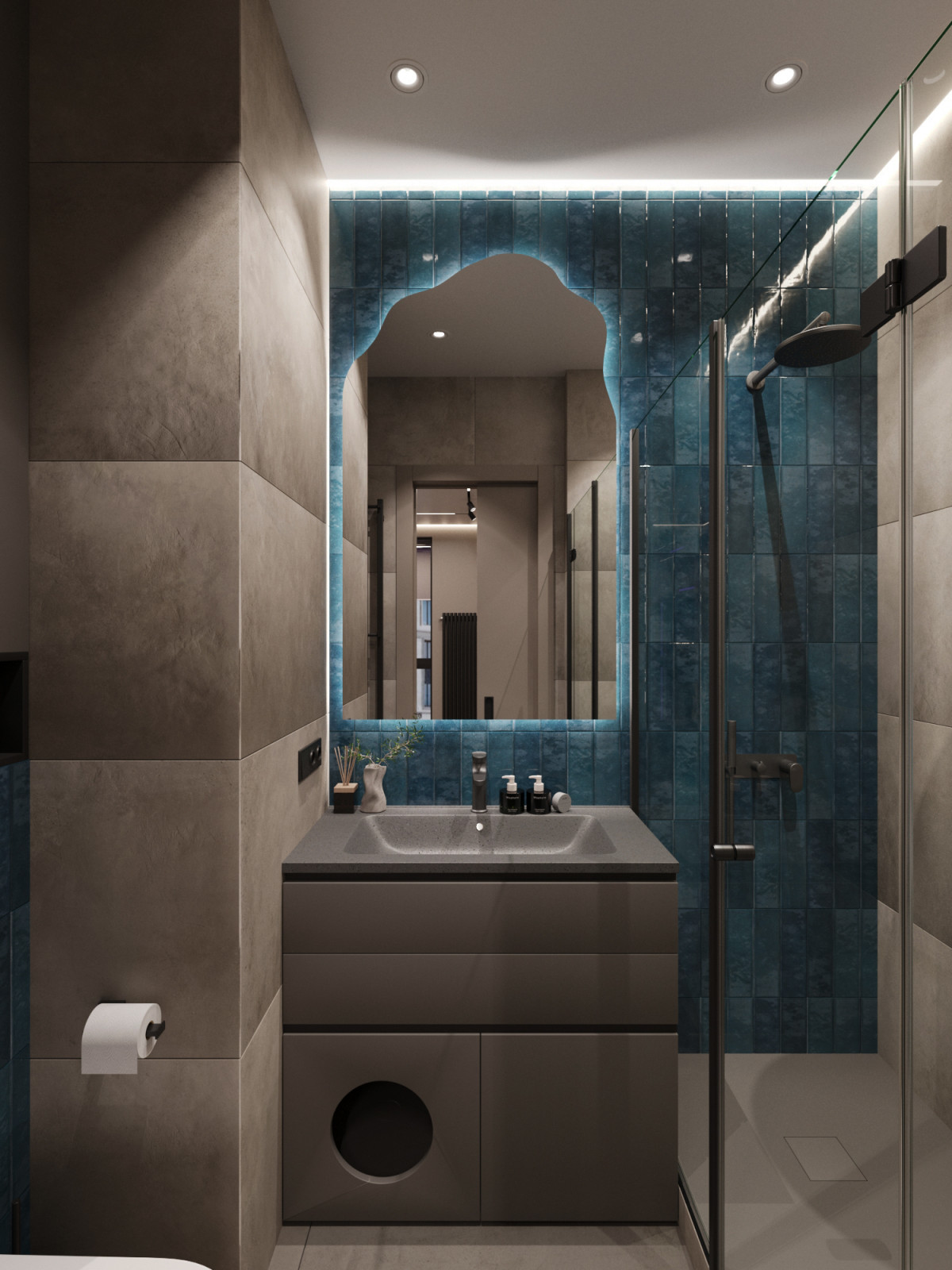 Дизайн-проект квартиры в темно серых тонах