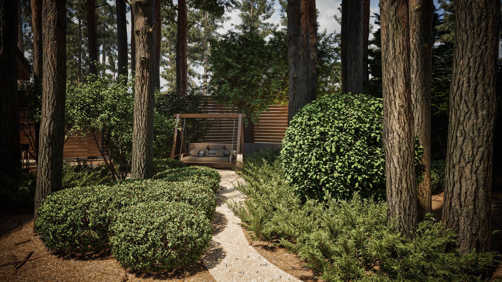 Зона отдыха, качели