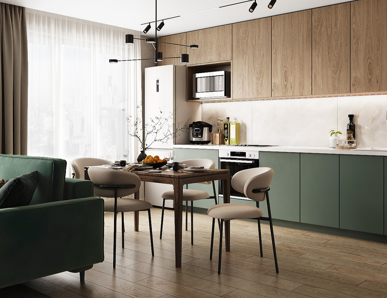 Обложка проекта: Квартира в оттенках зеленого