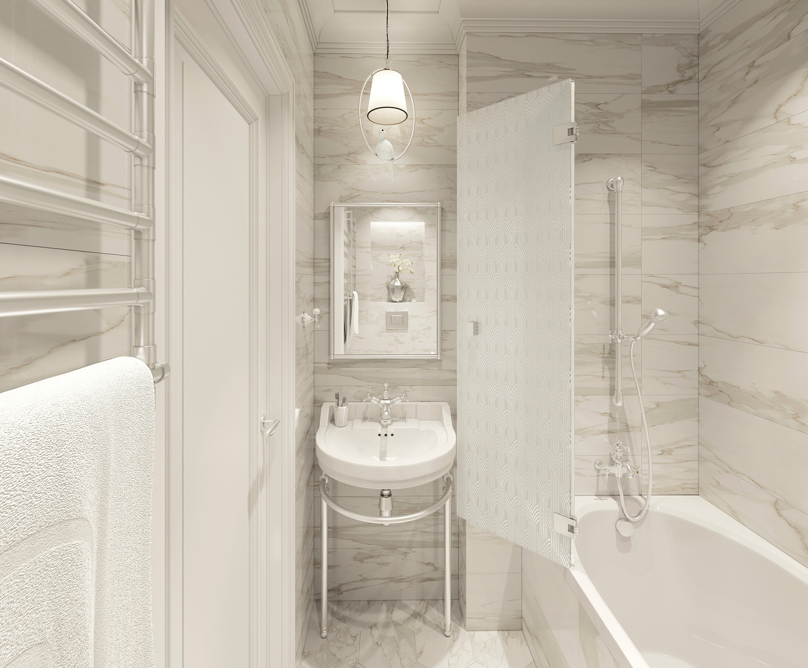 Обложка проекта: Детский санузел в квартиру в стиле американской классики