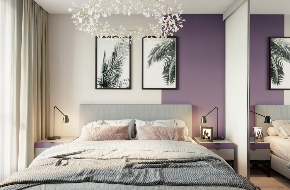 Дизайн двухкомнатной квартиры в лавандовых акцентах