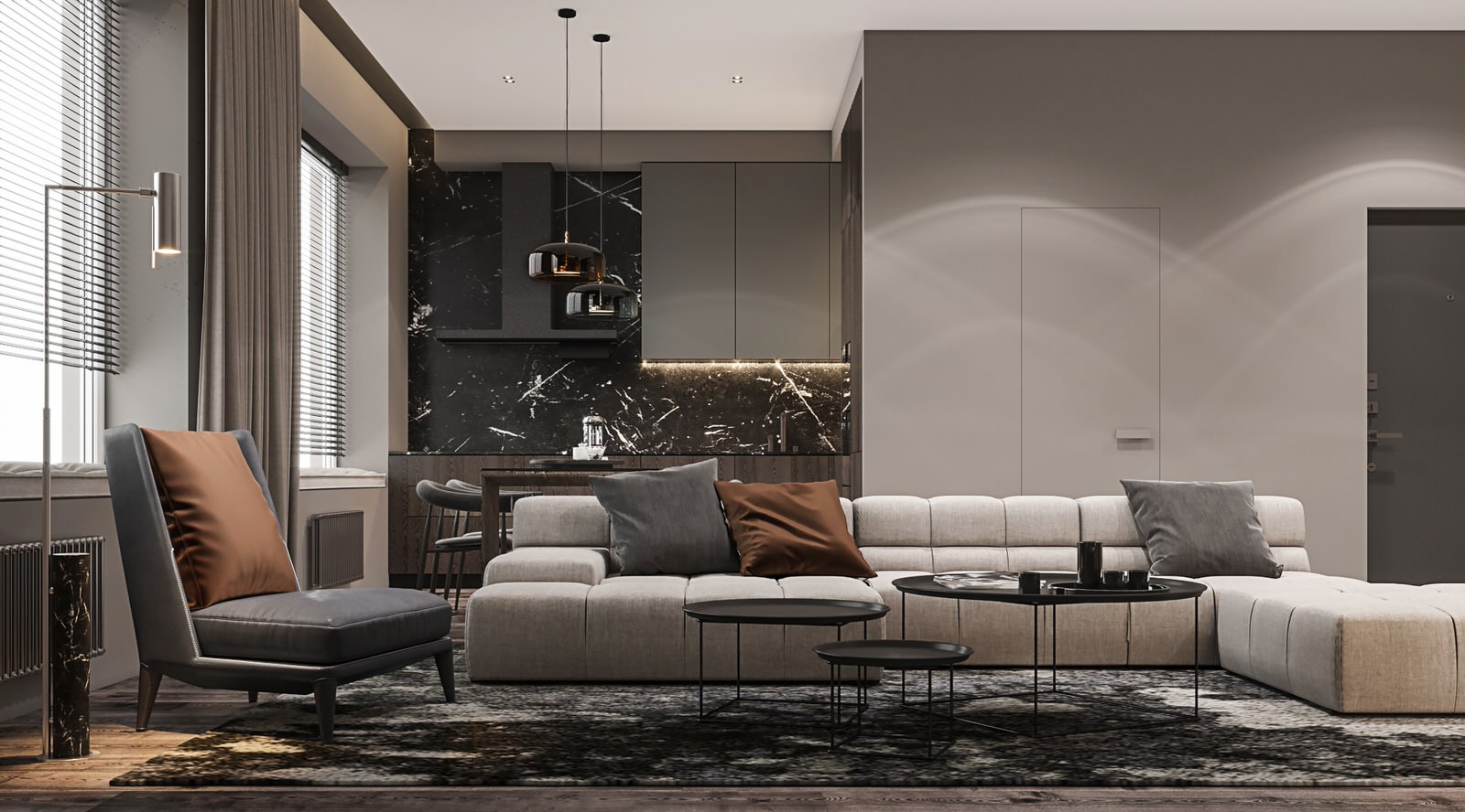 ЖК " Символ" -гостиная для молодого мужчины