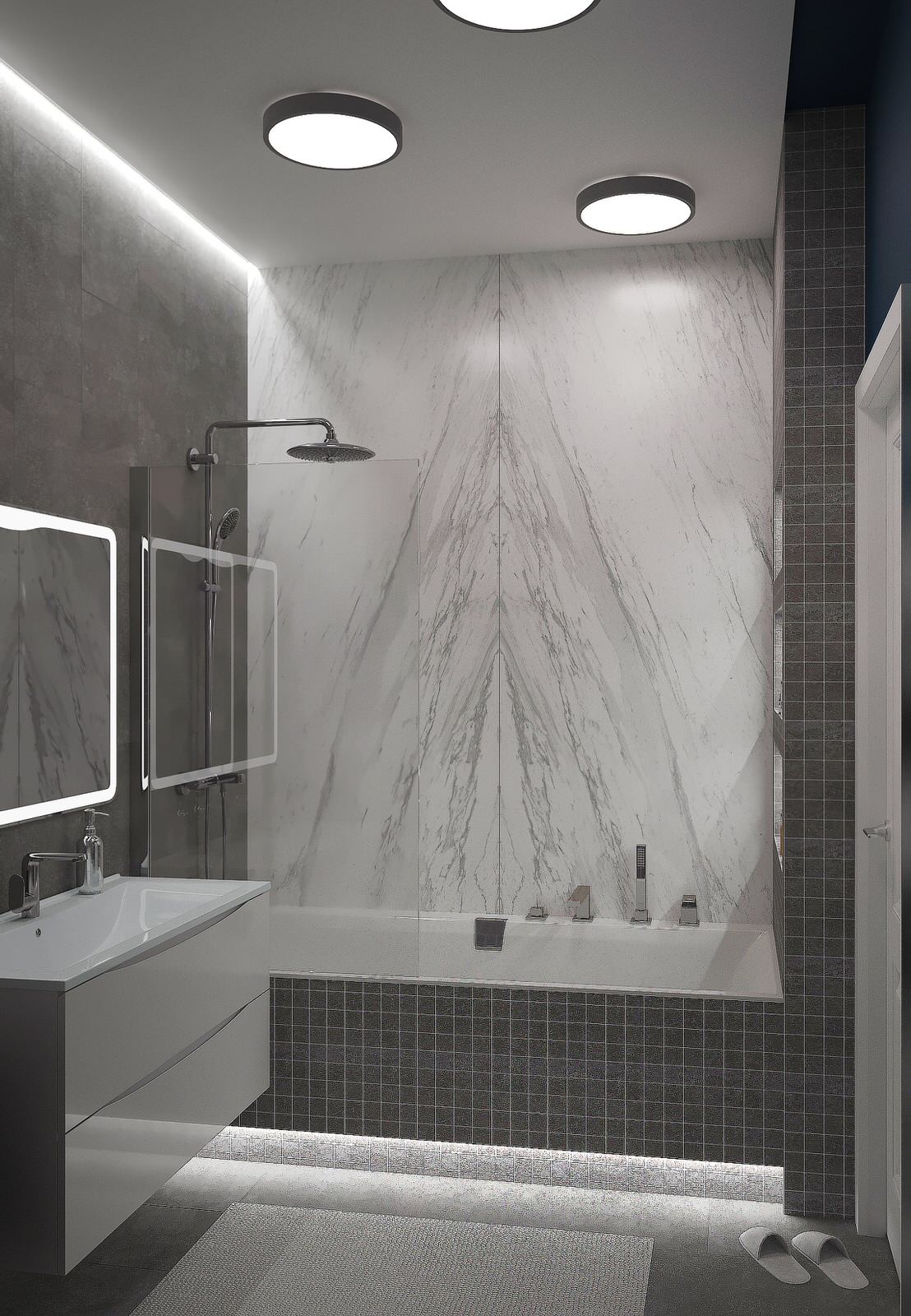 Обложка проекта: С/у и ванная комната в квартире холостяка, г. Краснодар, ул. Стахановская, д.1