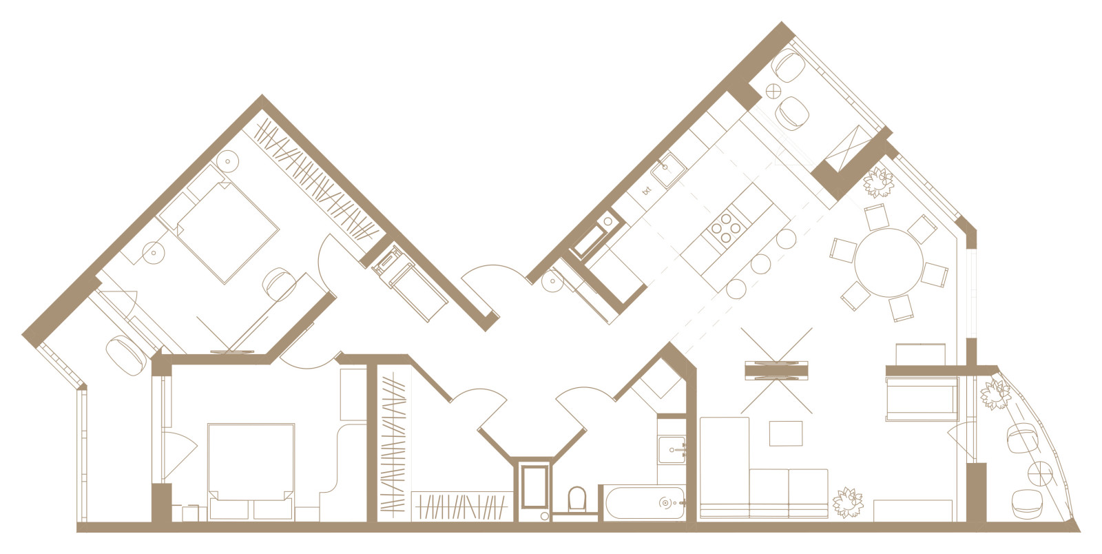 Интерьер 3-комнатной квартиры в ЖК Два ангела