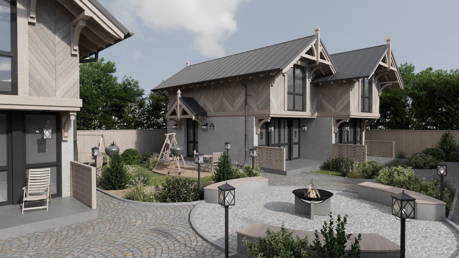 Комплексный проект Глэмпинга на 19 сотках (архитектура+ландшафт)