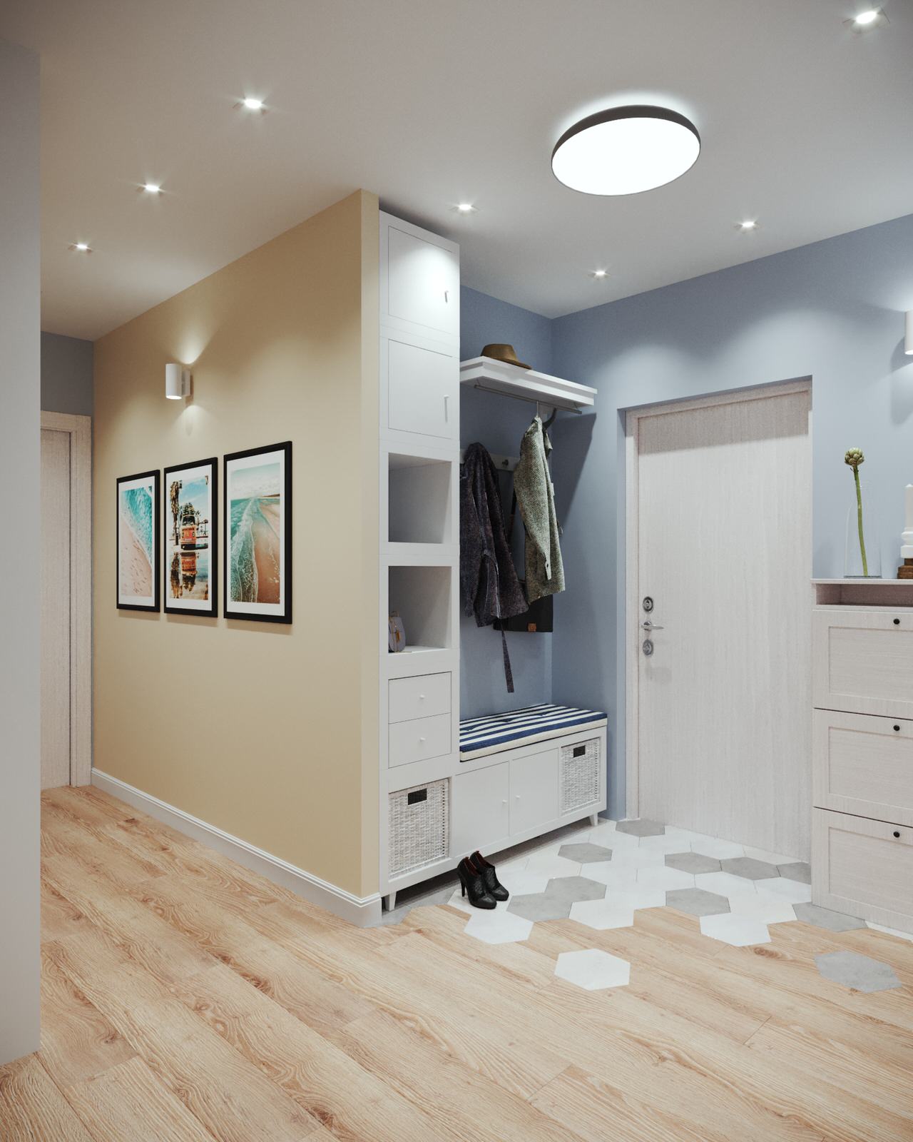 Проект интерьера двухкомнатной квартиры в стиле сканди