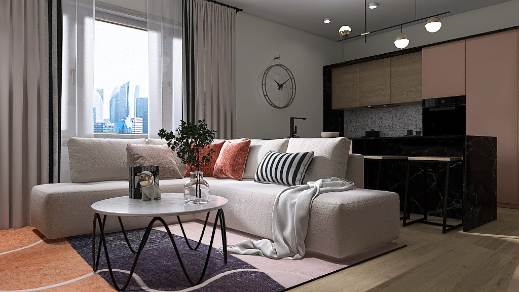 Евро-двухкомнатная "Сочный акцент"