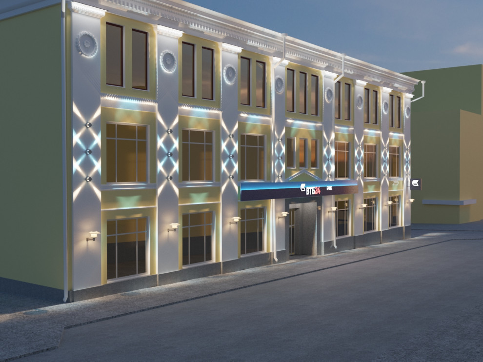 Обложка проекта: Световое решение фасада банка