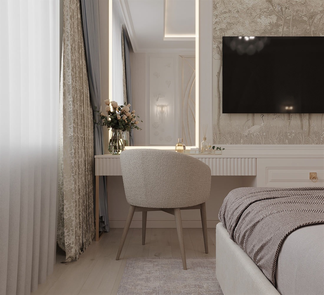 Трехкомнатная квартира площадью 120 м² в классическом стиле