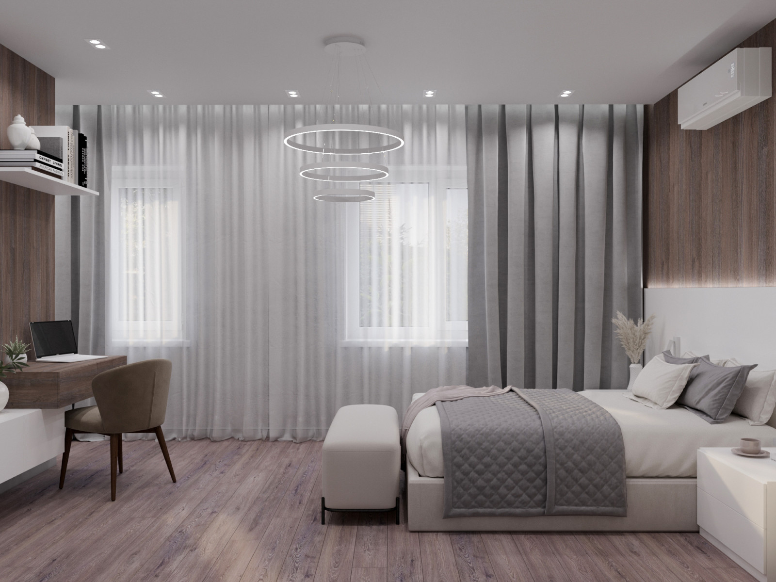 Спальня с гардеробной в загородном доме. Кемеровская обл.