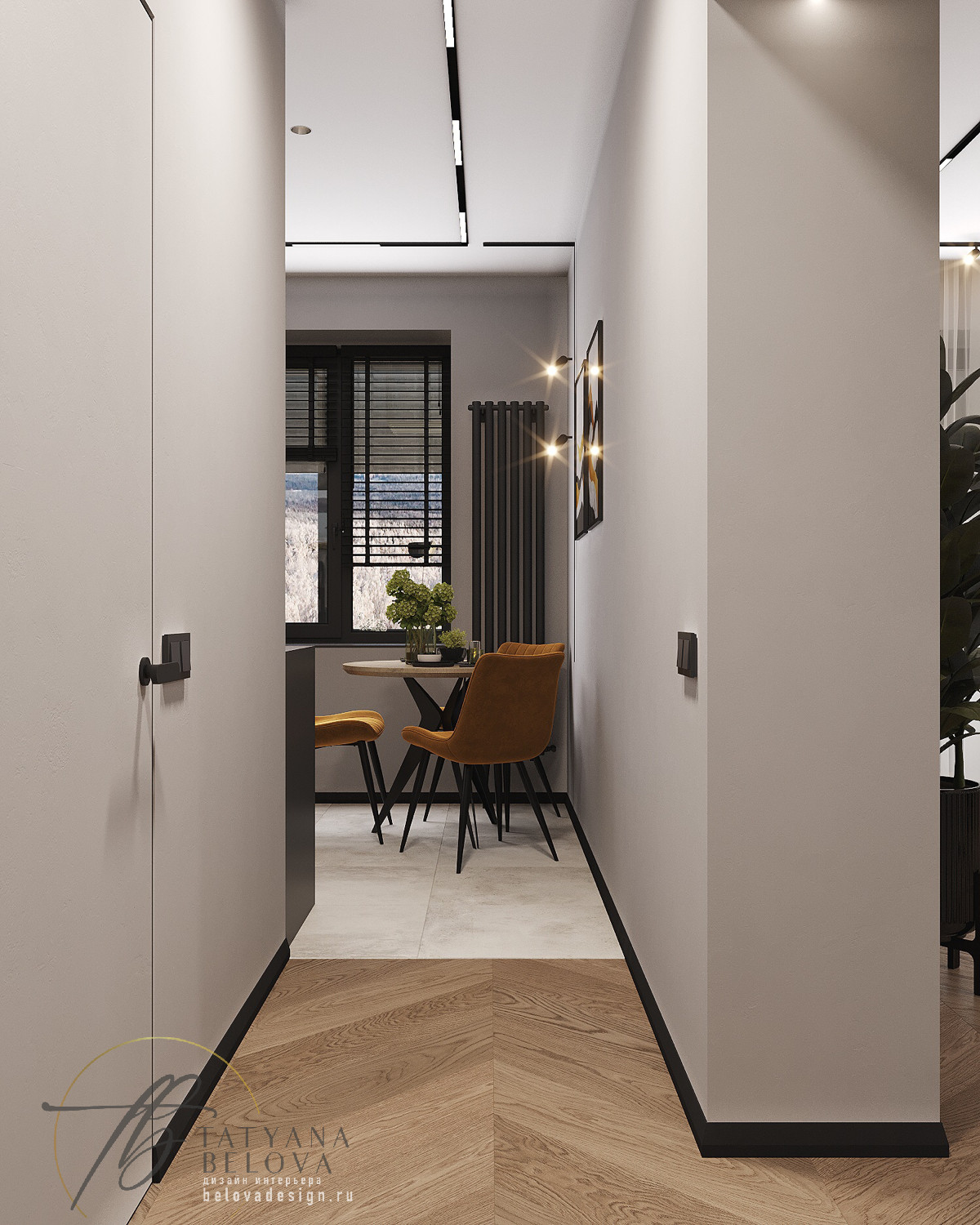 Современный стиль с элементами лофта, 80 м2