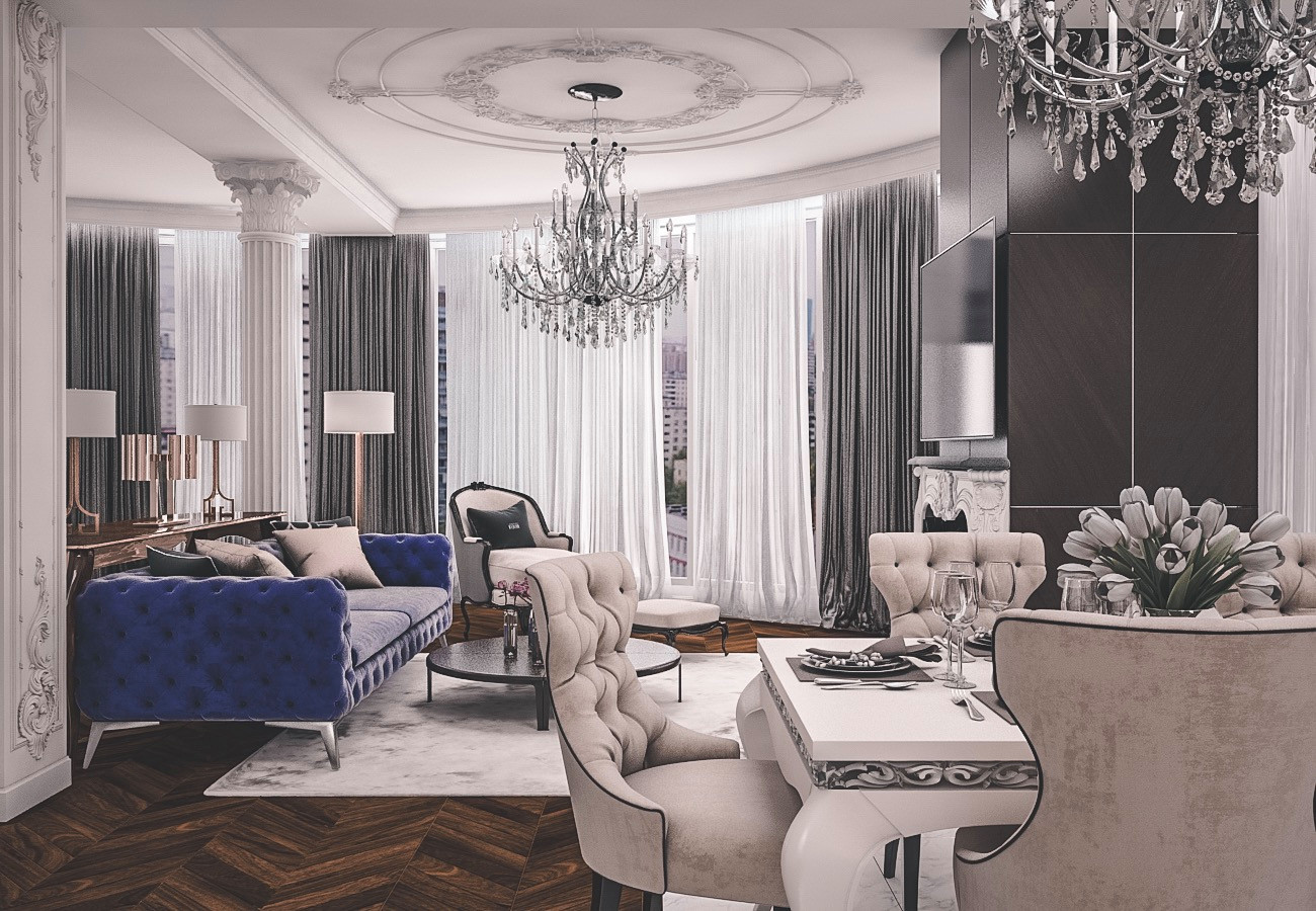 Интерьер квартиры в ЖК "Ладья" г. Самара 220м2