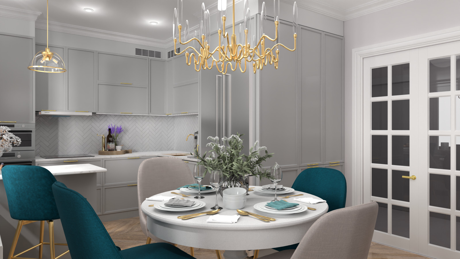 Обложка проекта: Дизайн проект трехкомнатной квартиры в Санкт-Петербурге