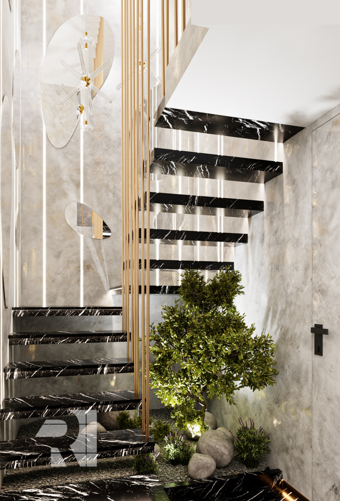 Дизайн салона красоты в стиле современный ар-деко