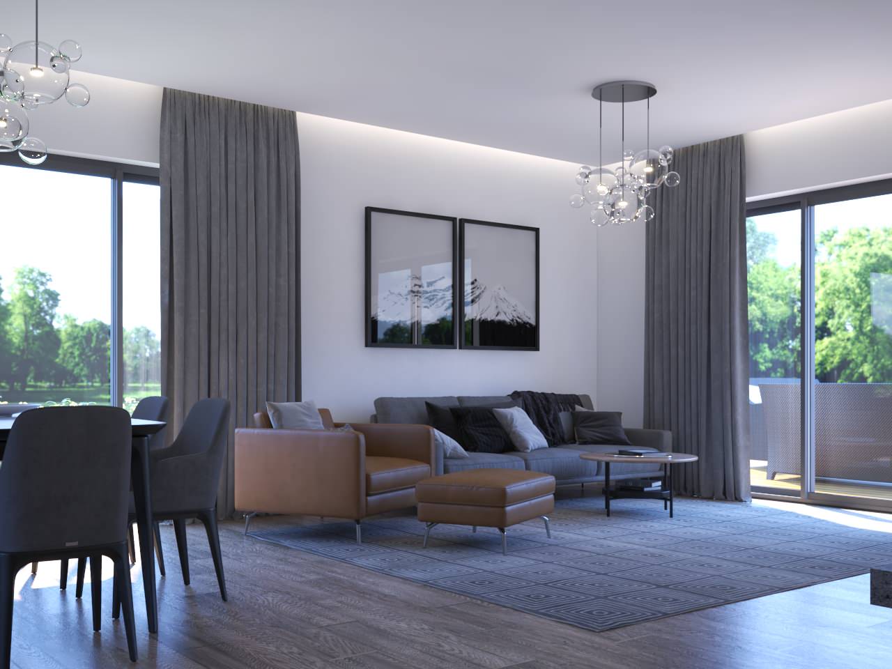 Гостиная совмещенная с кухней