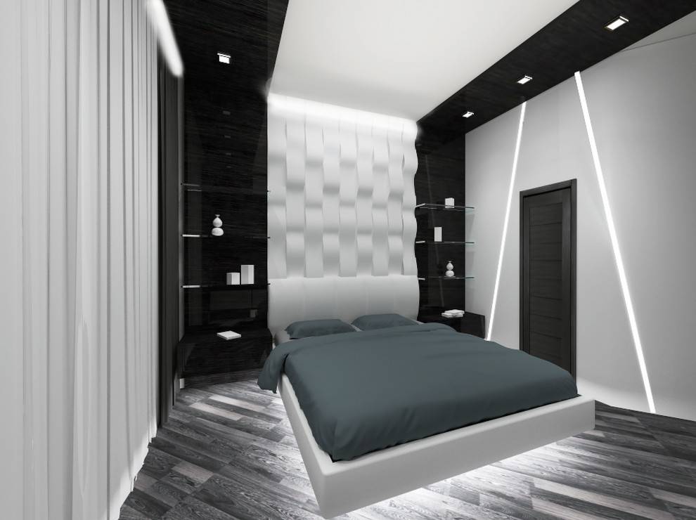 Черно-белая спальня