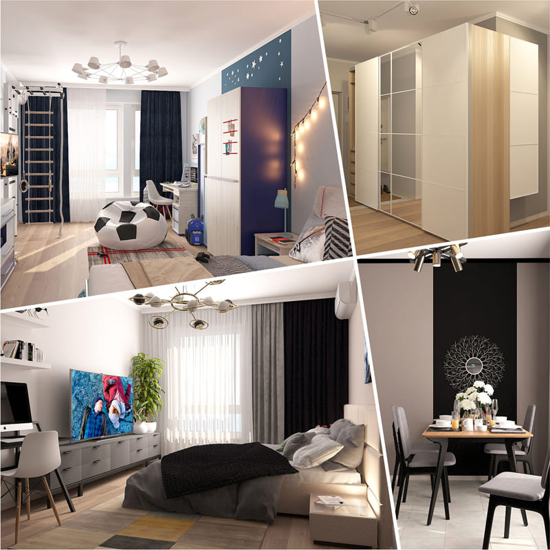 Обложка проекта: Двухкомнатная. Стены+мебель. Москва