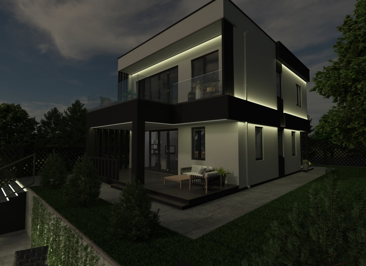 дом в стиле Минимализм на уклоне