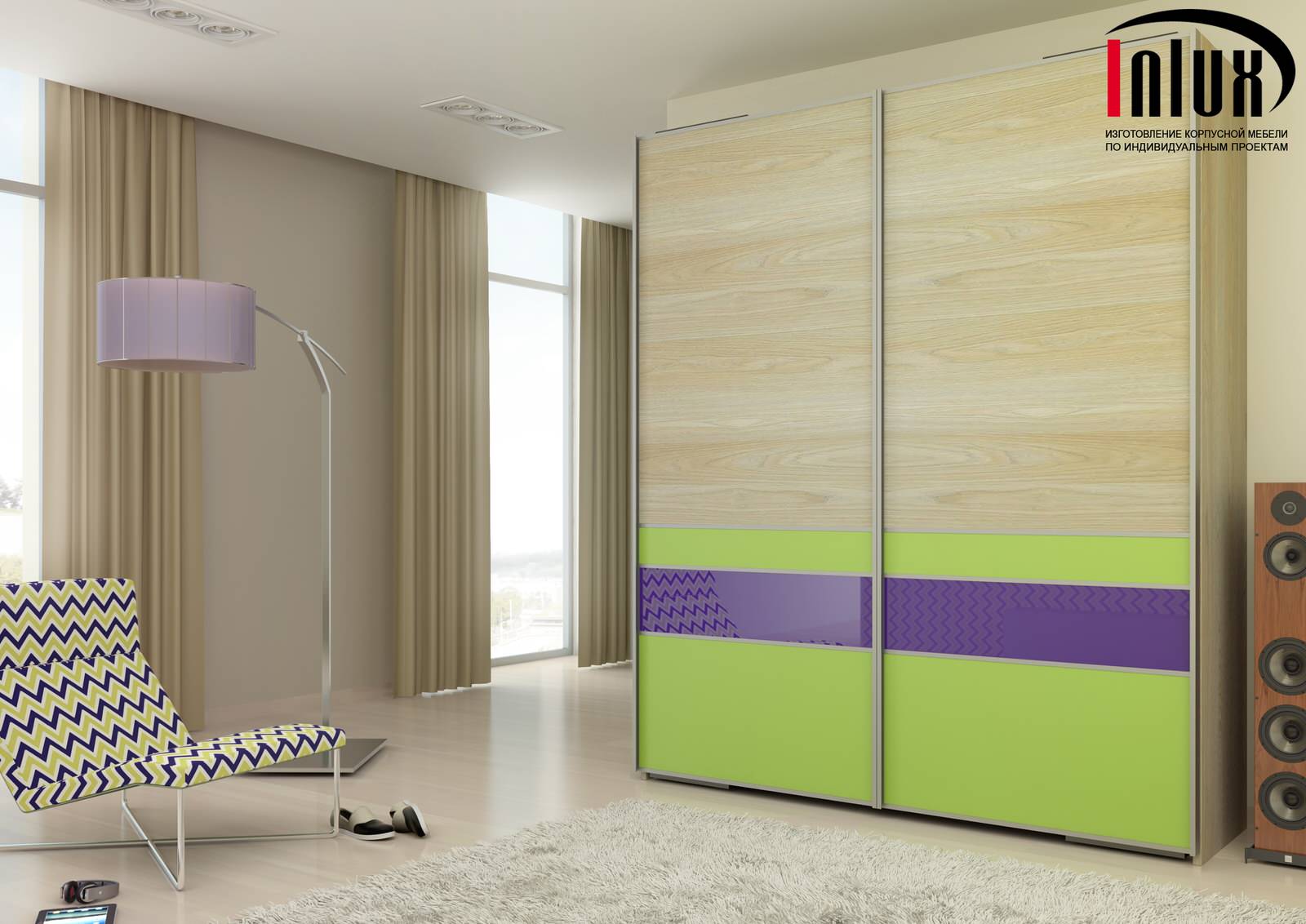 Шкафы с компланарной системой раздвижения дверей