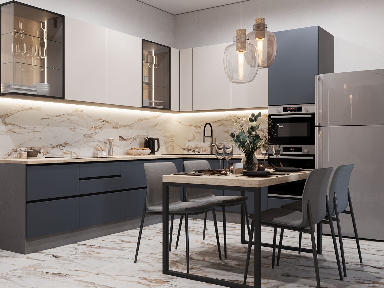 Кухня в московском таунхаусе