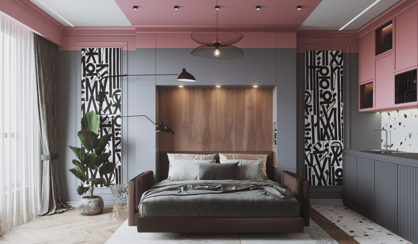 Студия в розовом цвете