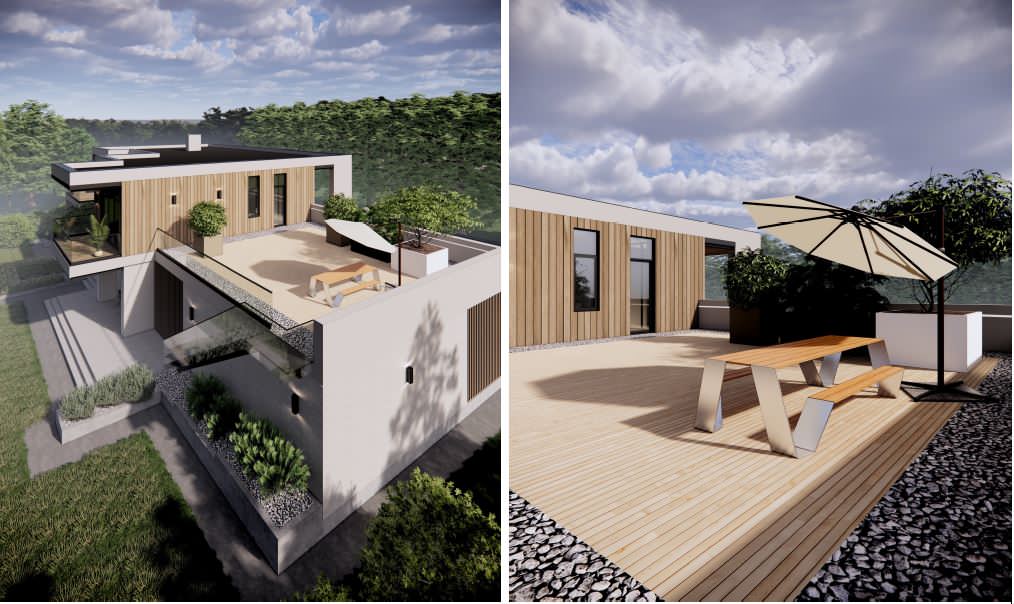 Проект с плоской кровлей 490 м2