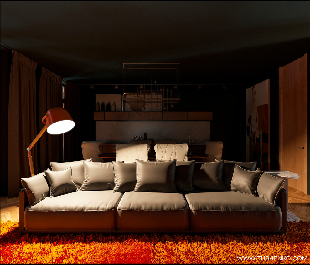 Брутальная квартира для холостяка 119 м2 в ЖК "Клубный дом на Сретенке"