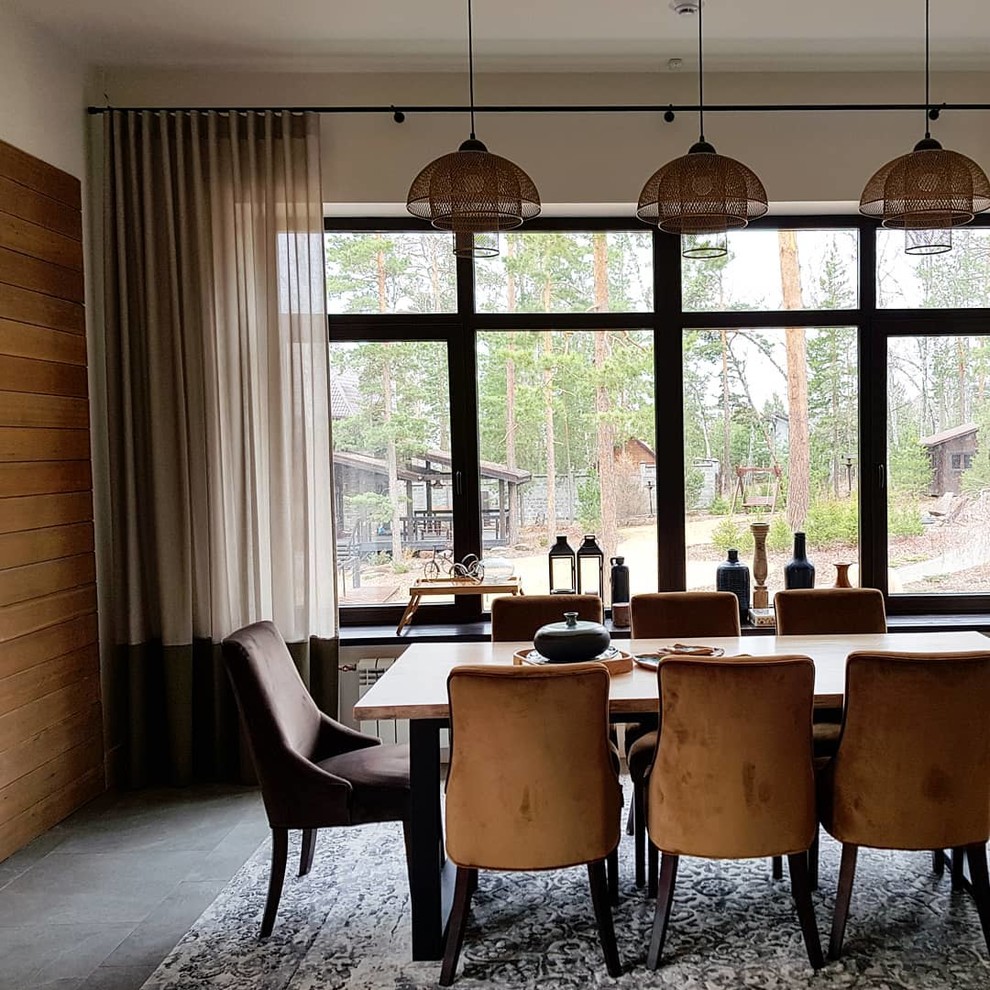 Обеденный стол из слэбов дуба