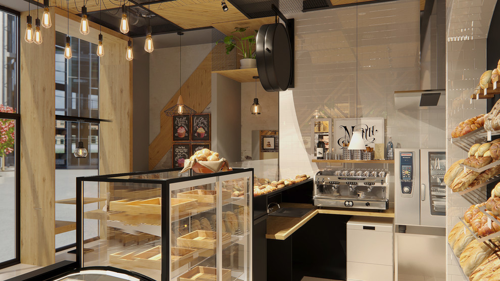 дизайн проект интерьера булочной