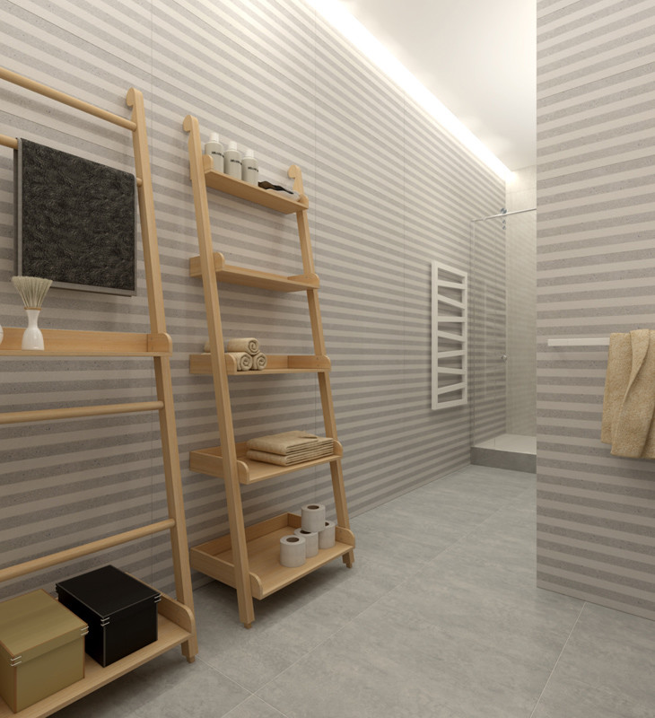 Стильная ванная в светлых тонах