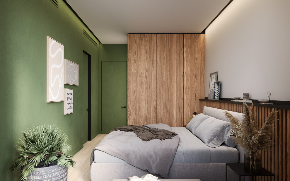 Квартира с зелеными акцентами