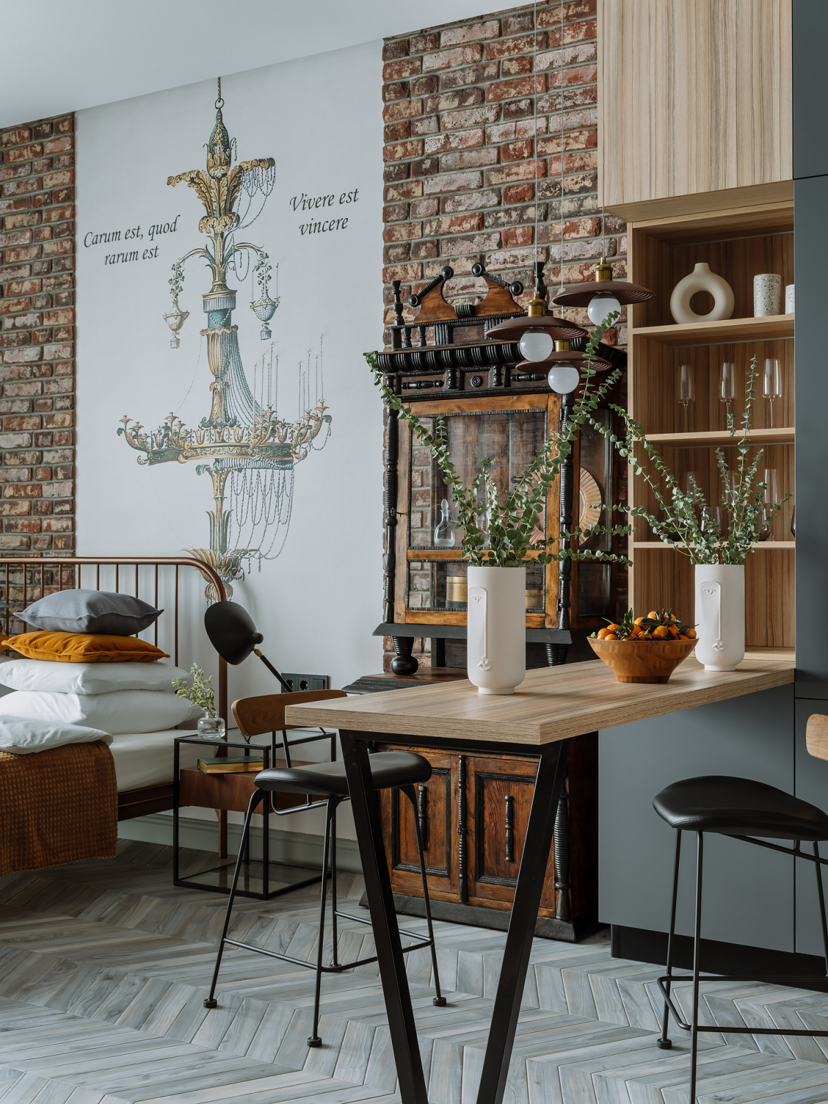 Kiss of foggy forest