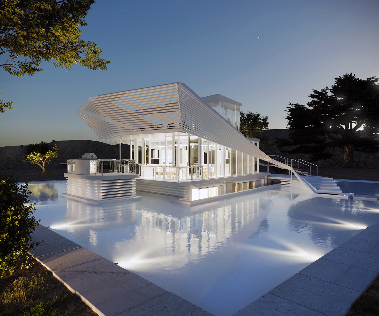 Морской гигант концепция дома с аквариумом растений