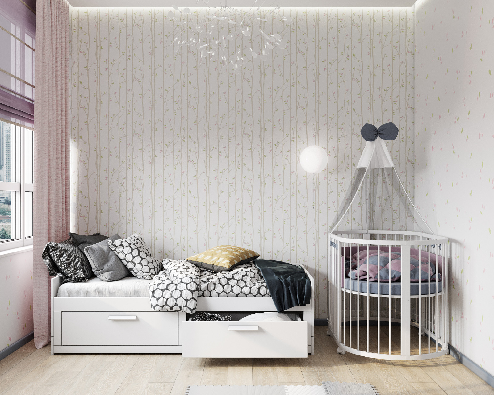 Дизайн двухкомнатной квартиры 44 м2