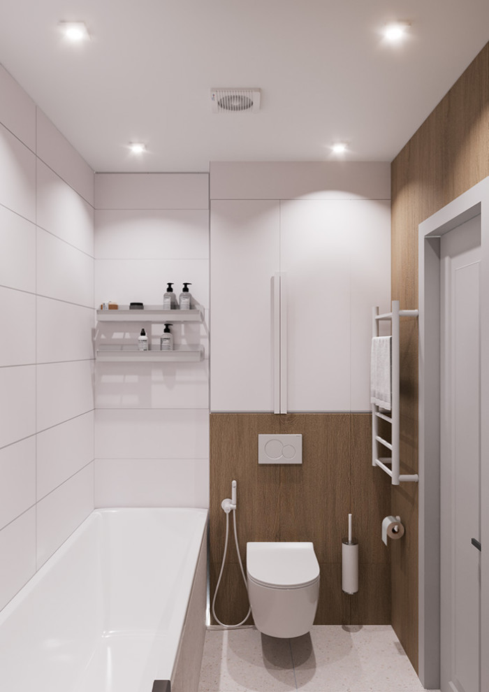 Евро однокомнатная квартира с яркими акцентами в ЖК Атмосфера