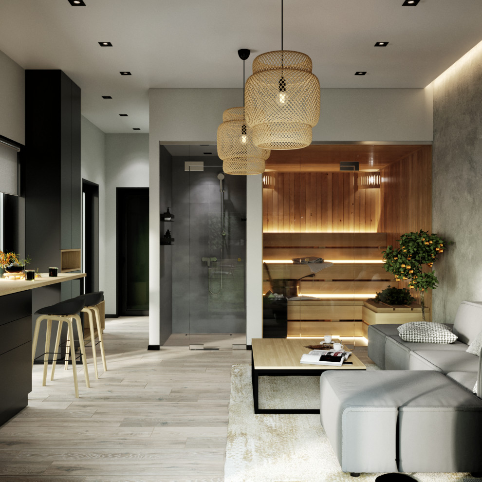 Обложка проекта: Сауна с панорамной стеклянной перегородкой