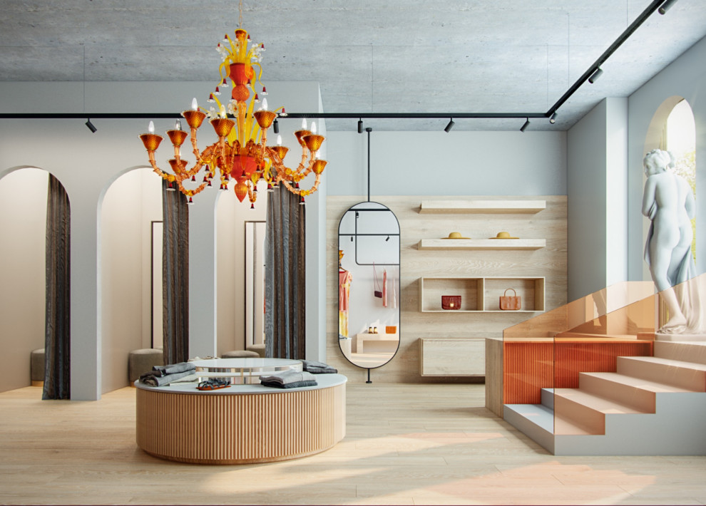 Интерьер шоурума женской одежды в центре Москвы