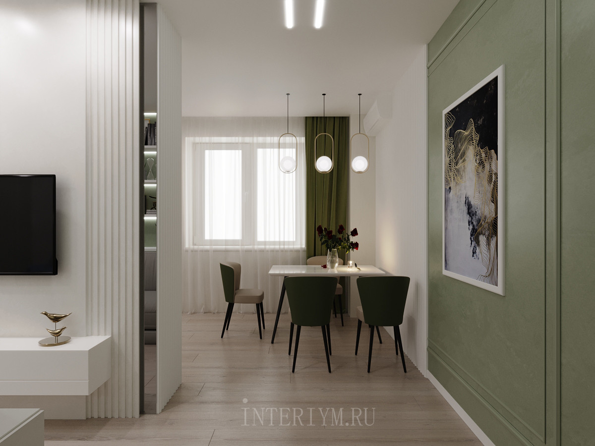 Обложка проекта: Дизайн кухни-гостиной-коридора в 2х-комнатной квартире