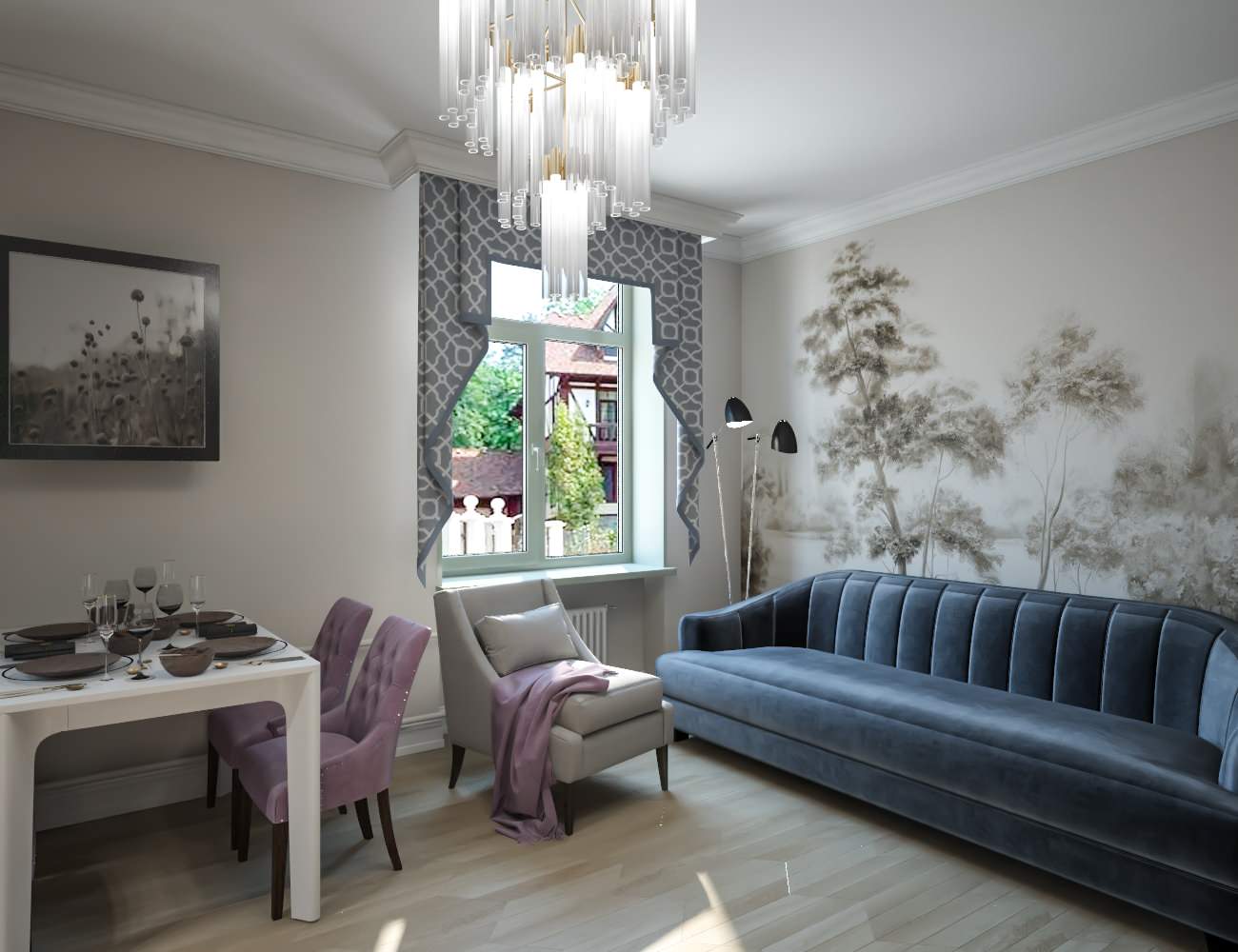 Кухня-гостиная на Московском проспекте. Старый фонд.