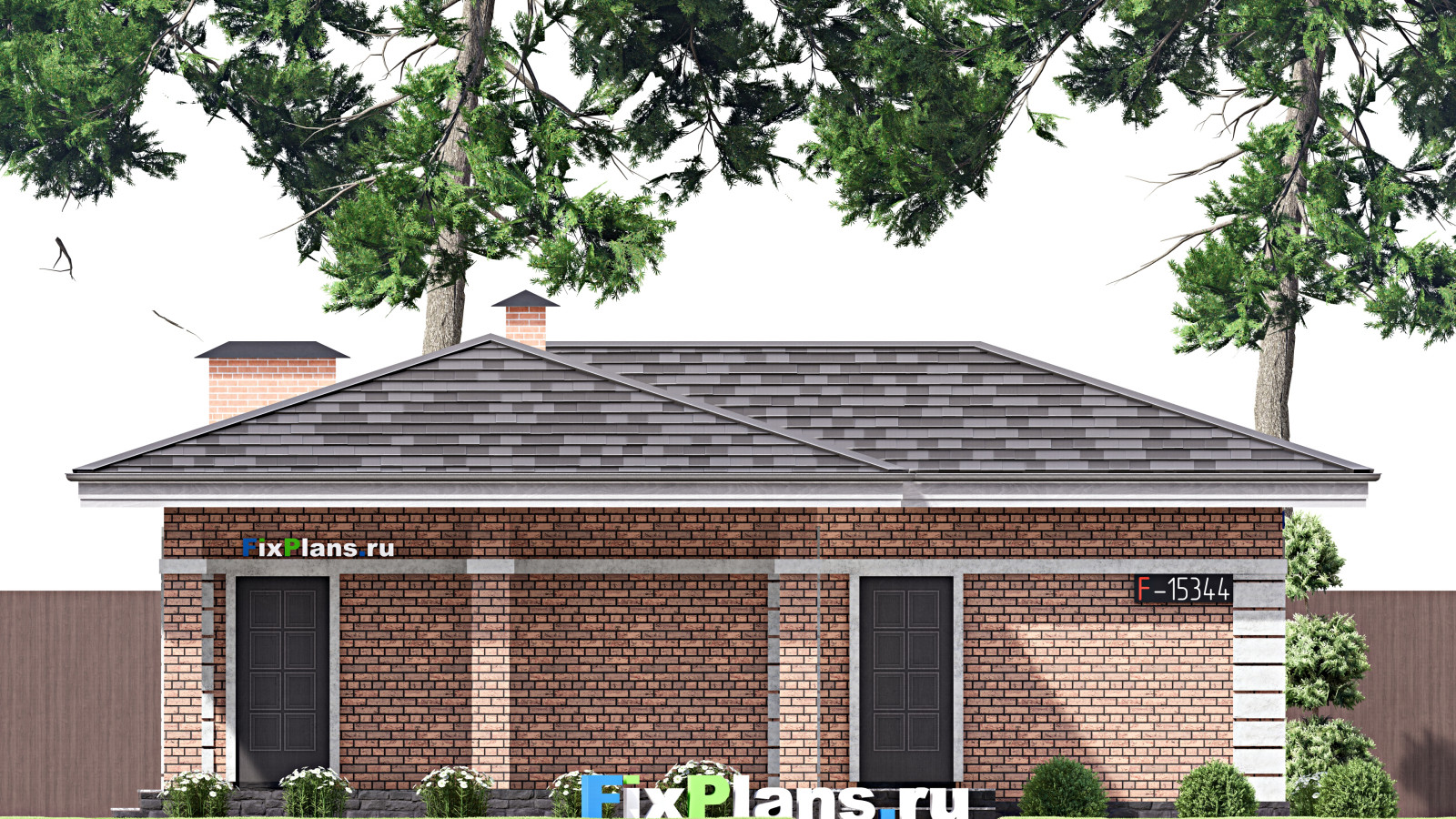 Проект одноэтажного дома 15х11м S104м2 F-15344