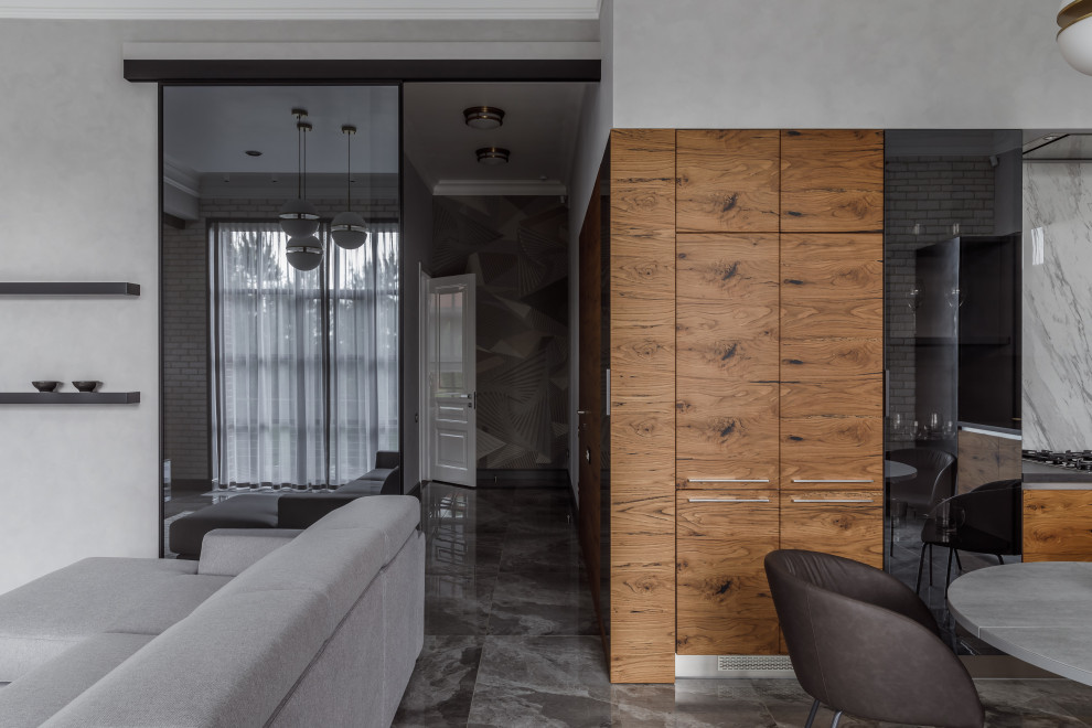 Кухня из шпона для гостевого дома