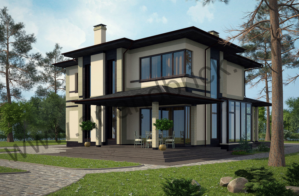 Обложка проекта: Дом с баней в современном стиле (МО)