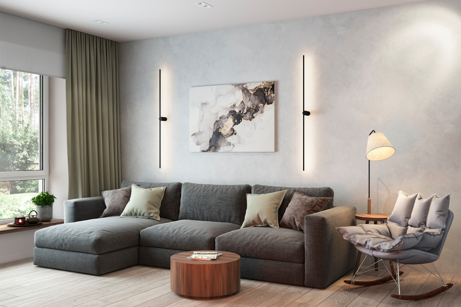 Кухня-гостиная в загородном доме