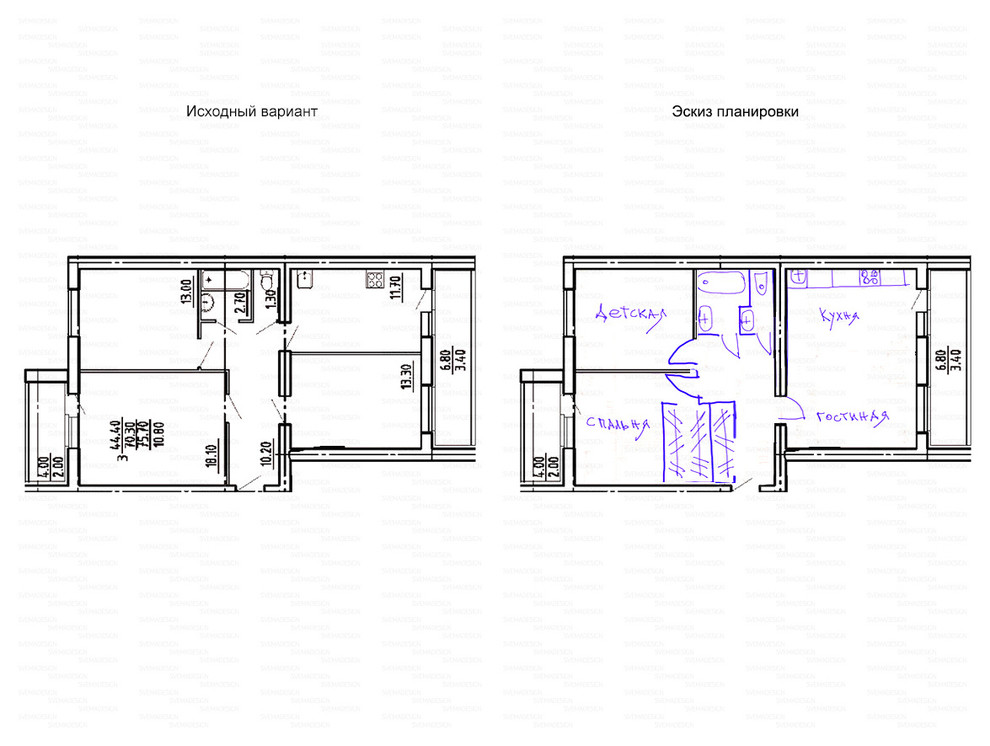 Идеи перепланировки для многокомнатных квартир