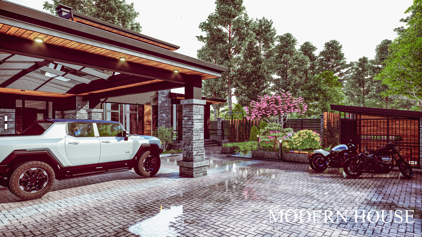 Проект загородного дома в стиле Американский модерн, 700м2. Москва, Новогорск